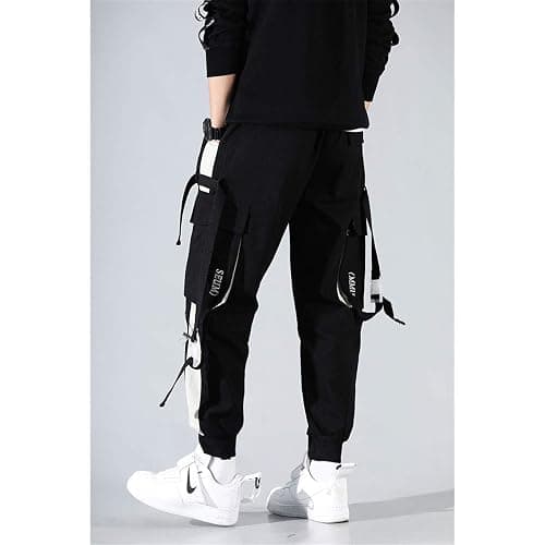 Astellarie Mens Punk Cargo Pants Hip-hop Jogger Patchwork Popular Baggy Teachwear Pants thumbnail 5