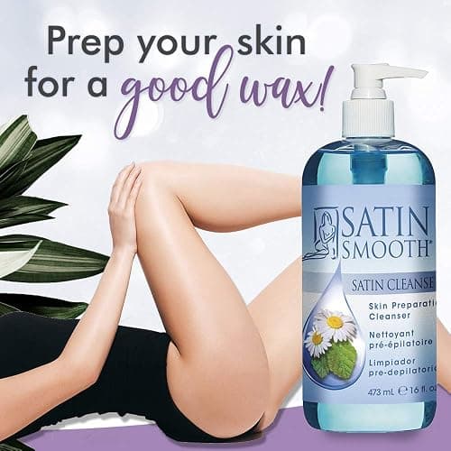 SATIN SMOOTH Pre Wax Cleanser - Antiseptic Formula for Pre Wax Hair Removal Skin Prep, Deep Cleansing & Irritation-Free Waxing, AfterWax Care, 16 oz thumbnail 2