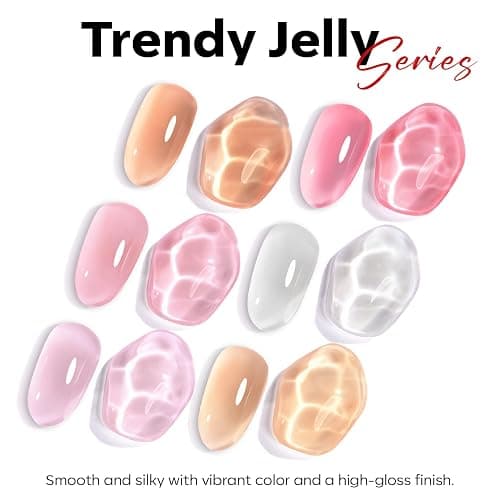 modelones Red Jelly Gel Nail Polish Translucent Gel Polish Christmas Red Neutral Sheer Nails Soak Off LED Nail Lamp Manicure Salon Gift 15 ML thumbnail 6
