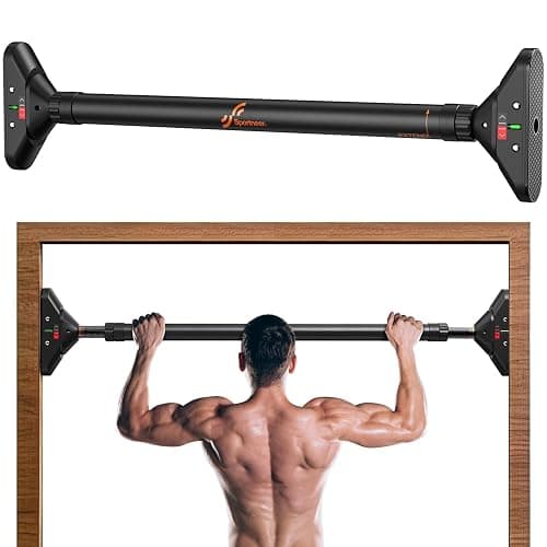 Sportneer Pull Up Bar: Strength Training Chin up Bar without Screws - Adjustable 29.5''-37'' Width Locking Mechanism Pull-up Bar for Doorway - Max Load 440lbs for Home Gym Upper Body Workout, Non-slip - Image 1