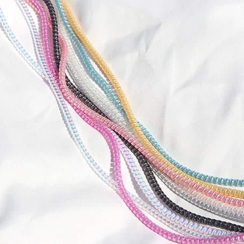 Cable Protector Animal Proof Wire Repair, Cord Protector for Pets Headphone Saver Spiral Cable Wrap Strain Relief, Cord Sleeve for Phone Cable USB Date Cable, 60 inches, 2 pcs, Silver-Green-Yellow thumbnail 3