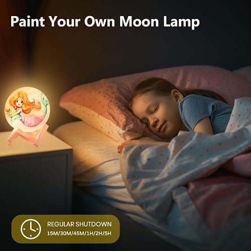HOLA Paint Your Own Moon Lamp Kit, 2025 Updated USB Rechargeable, DIY Arts Supplies and Crafts Kit, Gifts for Kids Girls Boys Teens, Ages 6 7 8 9 10 11 12 13 14 15 16 Year Old Birthday thumbnail 6