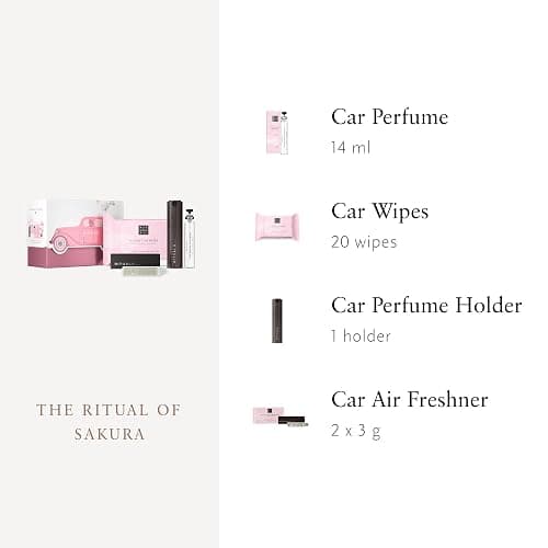 RITUALS The Ritual of Sakura Autoparfum Geschenkset – Enthält ein Autoparfum, eine Packung Autotücher und einen wiederverwendbaren Holzhalter mit 2 nachfüllbare Lufterfrischern thumbnail 3