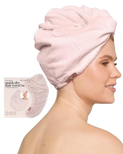 Kitsch Microfiber Hair Towel Wrap for Women - Super Absorbent Hair Drying Towel - Quick Dry, Anti-Frizz - for Long & Short, Wet & Curly Hair - Blush thumbnail 9