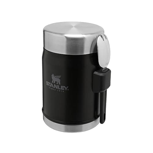 Stanley Classic Legendary Thermobehälter Für Essen Mit Göffel 400 ml - Hält 7 Stunden Heiß Oder Kalt - Edelstahl Warmhaltebehälter - BPA-Frei - Spülmaschinenfest - Matte Black - Image 1