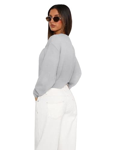 IWD Womens Cropped Cardigan Sweaters Knit Lightweight Crop Sweater Fall Outfits Trendy Open Front Clothes 2025 thumbnail 6