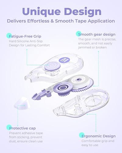 Four Candies White Correction Tape, 39.4 Feet, 4 Pack Easy to Use Applicator for Instant Corrections, Tear-Resistant, Smooth & Quick-Drying Tape for Office & School Supplies thumbnail 4
