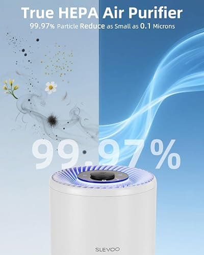 SLEVOO Air Purifier for Home Bedroom up to 1015 ft², Allergies Pet Hair, 3-in-1 Filter with hepa Air Purifier, Ultra Quiet 24 DB Sleep Mode,Aromatherapy,clean for Allergies,Pollutants,Smoke （White） thumbnail 2