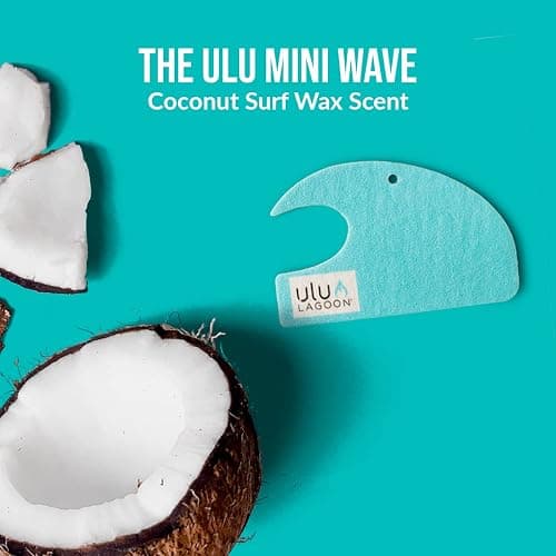 ulu Lagoon Hanging Car Air Freshener | Tropical Beach Coconut Surf Wax Scent Mini Wave | Long Lasting Car Freshener, Closet and Beyond | Made In USA | 3 Pack (Blue) thumbnail 3