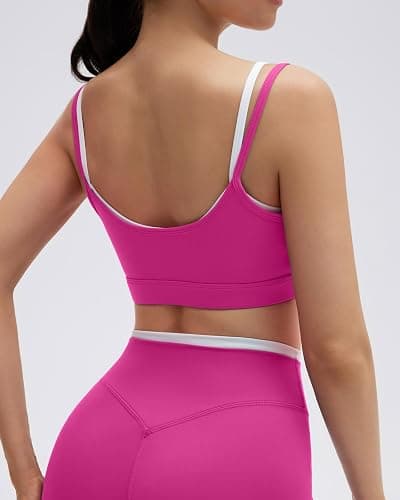 SUUKSESS 2 Piece Workout Sets Layered Sports Bra Yoga Gym Biker Shorts thumbnail 4