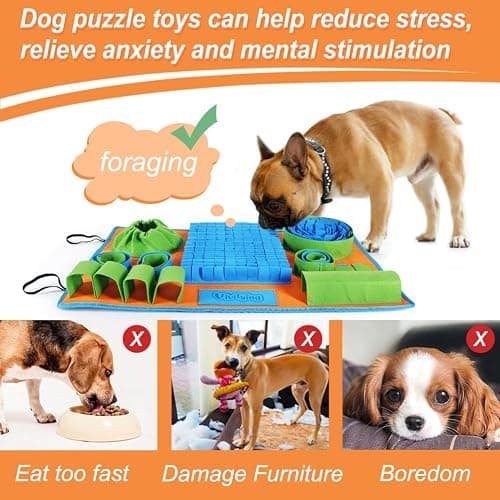 Vivifying Snuffle Mat for Dogs, Interactive Dog Puzzle Toy for Boredom and Mental Stimulation, Enrichment Feeding Game Sniff Mat Helps Slow Eating and Keep Busy thumbnail 5