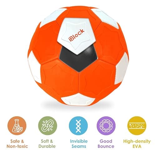 Smartwo Curve Soccer Ball for Kids Size 4, Swerve Soft Soccer Ball for Boys and Girls, Indoor and Outdoor Activities Games, Safe Kick Play in Inside House, Backyard and Lawn, Comes with Pump thumbnail 4