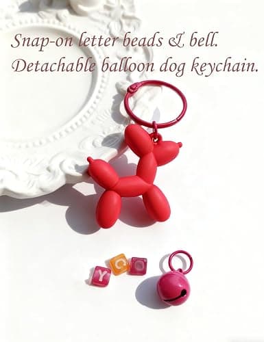 FANEVER Jelly Balloon Dog Keychain Bulk for Women Teen Girls Cute Designer Bag Charm for Backpack Purse Tote Handbag Bookbag thumbnail 2