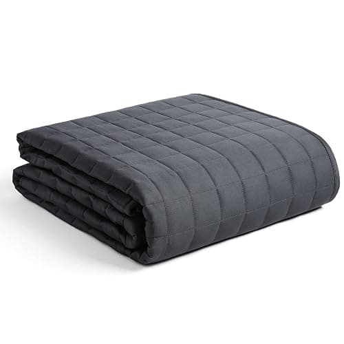 YnM 15lbs Weighted Blanket for Adults, Heavy Bed Throw Blanket with Cooling Glass Beads for All Season Use, Ideal for ~90lbs (48x72 Inches, Twin/Full, Dark Grey) - Image 1
