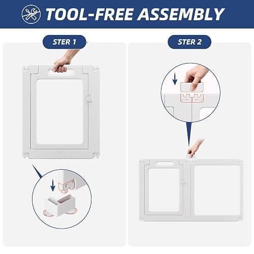 ClimbHope Clear Acrylic Dog Playpen Indoor Pet Pen, 24" H, White, 10 Panels | Open View, Tool-free Setup, DIY Shapes, Versatile Use & Easy Cleaning Pen, Clear Dog Playpen for Small Dogs, Cats & Puppies thumbnail 3