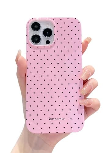 YUANLI Compatible with iPhone 15 Pro Case, Polka Dot Phone Case Cute Fashion Aesthetics Design TPU Slim Protection Cover for iPhone 15 Pro - Pink - Image 1