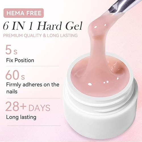 Builder Gel für Nägel 12 Farben, Aufbaugel für Gelnägel Rosa, UV Nagelgel Set zur Nagelverlängerung Modellage Nail Art Base Verstärkung, Nagellack für Nägel Selber Machen thumbnail 5