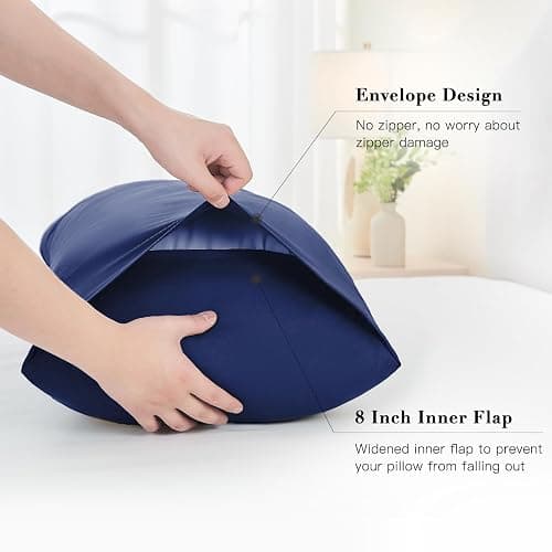 DOWNSTORIA Body Pillow Cover, Ultra Soft Microfiber Long Pillowcase, Envelope Closure Large Pillow Cases 20x54 inch (Navy Blue) thumbnail 4