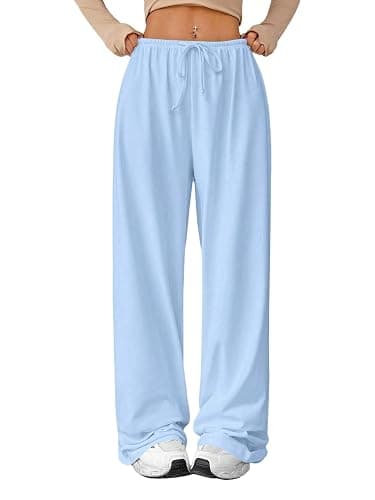 Verdusa Women's Wide Leg Sweatpants Elastic Waist Casual Long Lounge Pants | Loose, Soft, Stretchy, Drawstring, High Waisted, Comfy Trousers, Fall Outfits - Image 1