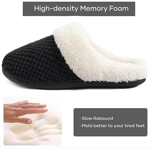 ULTRAIDEAS Women's Warm Winter House Shoes Slippers Memory Foam with Comfy Fleece, Fuzzy Slip-on Indoor Outdoor thumbnail 5