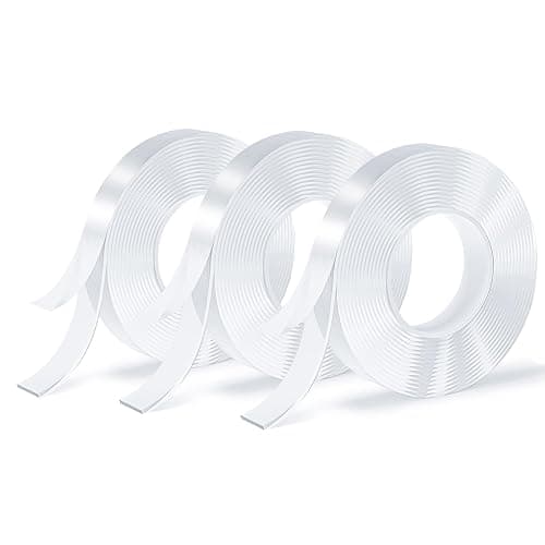 SUTOUG 3 Rolls Double Sided Tape Heavy Duty, Nano Tape, Transparent Adhesive Tape, Traceless Adhesive Tape,Clear Mounting Tape,Removable, Washable, Suitable for Carpets, Photo Walls, 9.85FT Per Roll - Image 1
