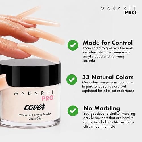 MakartPro Cover Acrylic Powder, Rose Petal, Nail Extensions, 56g/2oz | Durable, Long-Lasting, Easy-Apply Formula for Nail Extensions, Overlays, Sculpting & Nail Art thumbnail 5