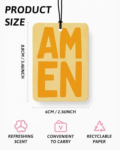 DVFDBHSV Orange Boho Christian Car Air Freshener 4 Pcs for Women Girls | Religious Car Accessories Mirror Decor, Orange Christian Hanging Air Freshener for Cars Closet Drawer Books thumbnail 2