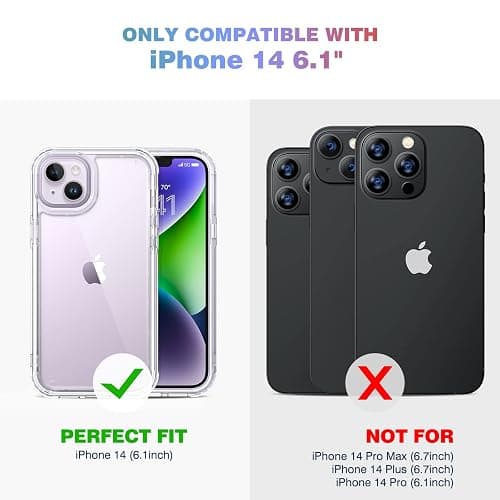 Diaclara Designed for iPhone 14 Case, Full Body Rugged Case with Built-in Touch Sensitive Anti-Scratch Screen Protector, with Camera Lens Protector for iPhone 14 6.1" (Clear) thumbnail 7
