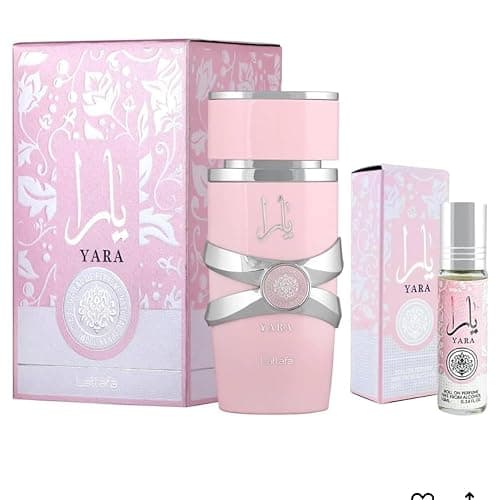 Lattafa Yara EDP 3.4 Fl Oz + Yara Perfume Oil 0.34 Fl Oz Bundle - Image 1