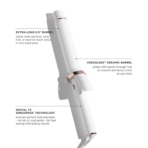 T3 SinglePass Curl X Extra-Long Barrel 1", 1.25", 1.5" Curling Iron with 9 Heat Settings and Ceramic Barrel for Fast Styling and Lasting Results on All Hair Types thumbnail 3