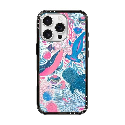 CASETiFY Compact iPhone 16 Pro Case [Slim and Sleek/Compatible with Magsafe / 4 ft. 2X Military Grade Drop Protection] - Under The Sea - Clear Black - Image 1