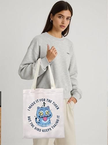 ZJXHPO Hunters Movie Merchandise Tote Bag Derpy the Tiger And Bird Shoulder Bag Music Tiger Lovers Gift Boy Band Fans Gift thumbnail 6