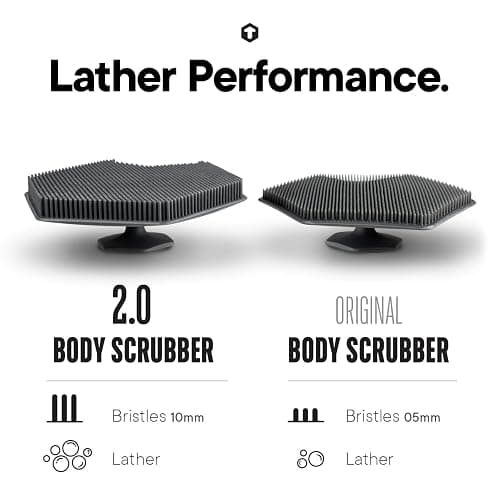 TOOLETRIES Body Scrubber 2.0 – Premium Silicone Scrubber for Cleaning, Exfoliating Your Skin – Extra Long Lather Boosting Bristles with Ergonomic Handle, Long-Lasting & Easy to Clean - Charcoal thumbnail 11