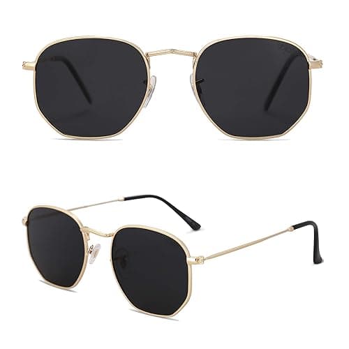 SOJOS Square Polarized Sunglasses for Women Men Small Hexagonal Polygon Shades SJ1072 - Black - 52 Millimeters thumbnail 2