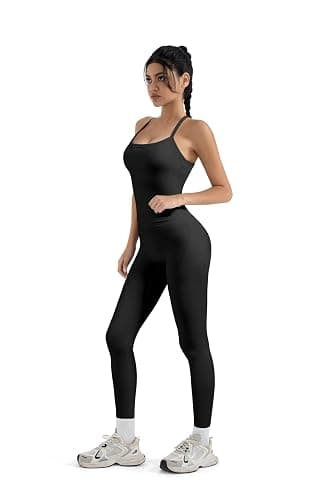 SUUKSESS Women 2 Piece Workout Sets Compression Tummy Control Leggings with Pockets Halter Built in Bra Tank Tops thumbnail 5