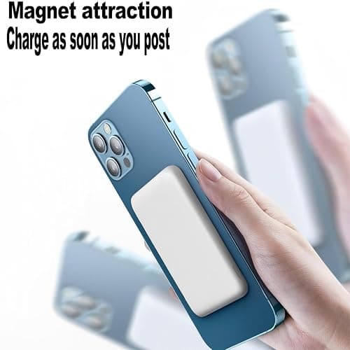 Batterie Externe, 10000mAh Power Bank Magnétique Charge Rapide ，PD 22.5W Chargement sans Fil,Chargeur Portable Compatible pour Samsung/Huawei/iOS16/15/14/13/12/Pro/Pro Max/Android thumbnail 3
