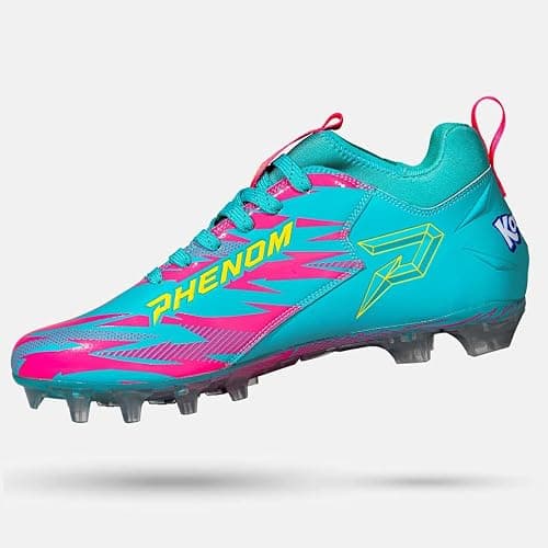 Phenom Elite Kool-Aid Sharkleberry Fin Football Cleats – Quantum Speed Lightweight, Traction, and Style for Football, Lacrosse, and Rugby - 10 - Pink thumbnail 4