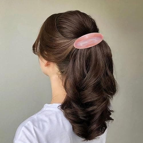 3 PCS Acetate Hair Barrette,Large Vintage Hair Barrette for Women,French Tortoise Shell Hair Clips Vintage Snap Hair clips Accessories Gifts for Women Girls Thick Hair (Style 3） - Beige + Light Pink + Coffee thumbnail 7