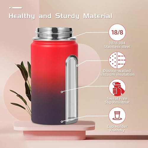 Volhoply 14oz KIds Water Bottle with Straw Lid and Silicone Boot Bulk 6 Pack,Stainless Steel Insulated Cups for Boys & Girls Multipack,Double Wall Vacuum Leakproof Bottles(Assorted,6) thumbnail 4