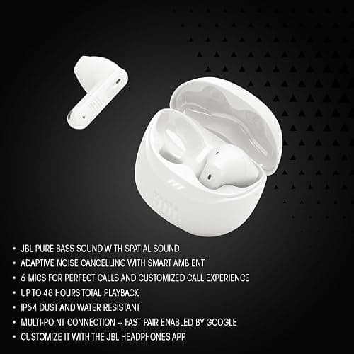 JBL Tune Flex 2, Kabellose Bluetooth-In-Ear-Ohrhörer mit Noise-Cancelling, 48 h Wiedergabezeit, IP54 wasser - und staubgeschützt, Multipoint-Verbindung, Ergonomisches Design, Weiß thumbnail 3