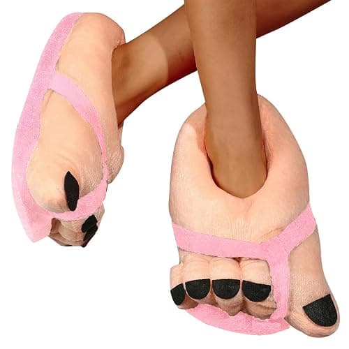 Novelty Big Toe Cartoon Fuzzy Slippers, Non Slip Funny Slipper, Warm Cotton Soft Plush Home Slippers Indoor Outdoor Winter thumbnail 8