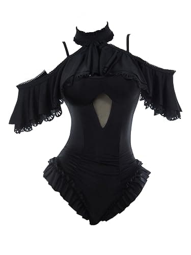 MEOWCOS Goth Swimsuit Star Vintage Victorian Bathing Suit Dark Style Retro Gothic Swimsuit - Image 1