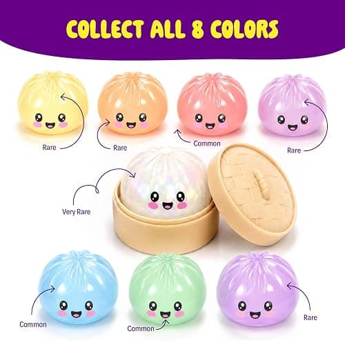 Glitter Dumpling Squishy Mystery Box - UV Color-Changing - Squishies Toys | Squeeze Toy - Squishys Big Dumplings Fidget Stress Sensory Toys - Gifts for Kids, Teens, Girls, Boys - Desk Toy thumbnail 6