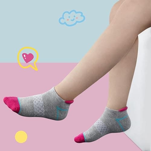 Comfoex 12 Pairs Girls Socks Ankle Athletic Socks Cotton Sports Socks With Cushioned Sole For Big Little Kids thumbnail 6
