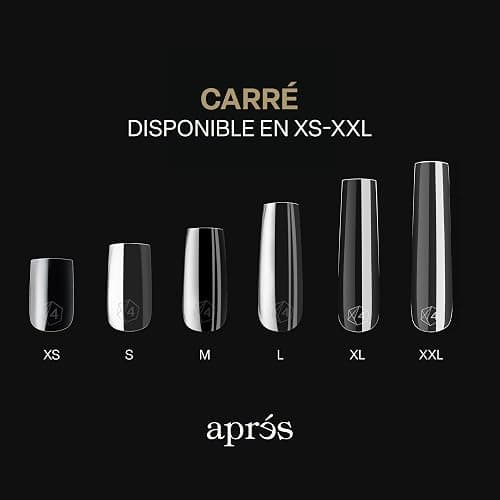 Aprés Gel-X® Square Box of Nail Tips | 280 Gel-X Tips, Soft Tips, 14 Sizes 00-9 | Half-sizes Included (Natural Square Long, 280 Count) thumbnail 5
