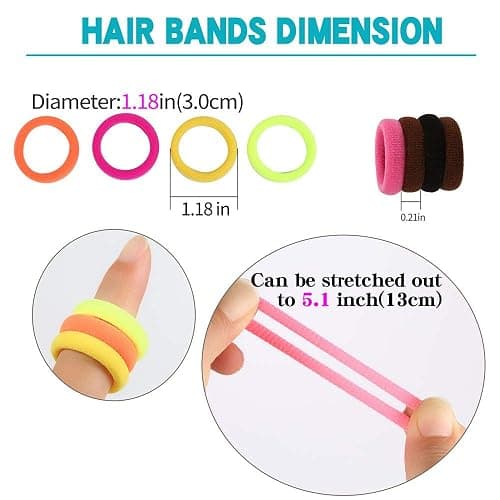 QRTVI 120 Pcs Baby Hair Ties, Cotton Toddler Hair Ties for Girls and Kids, Multicolor Small Seamless Hair Bands Elastic Ponytail Holders(15 Colors) thumbnail 4