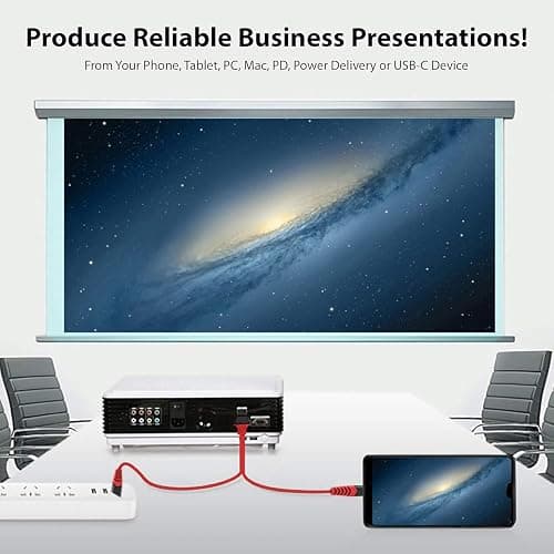 PRO USB-C HDMI Compatible with DJI Osmo Action at 4k with Power Port, 6ft Cable at Full 2160p@60Hz, 6Ft/2M Cable [RED/Thunderbolt 3 Compatible] thumbnail 3