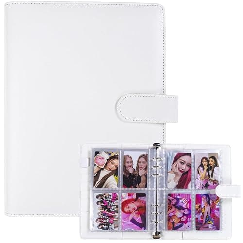 A5 Kpop Photocard Binder with 30 Pack 4-Pocket Card Pages, 6 Ring A5 Binder Card Collector Album with 240 Card Slots,PU Leather Binder Cover with Magnetic Buckle Closure for Organizing Trading Card - Image 1