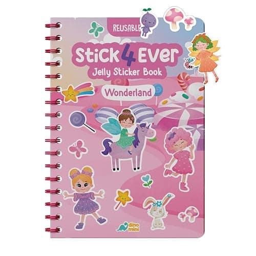 Stick4Ever Jelly Sticker Book - for Kids - Waterproof, Easy to Clean Reusable Sticker Book for Toddlers- Reusable Road Trip Activities for Kids - Stocking Stuffers for Toddlers (Wonderland) - Image 1