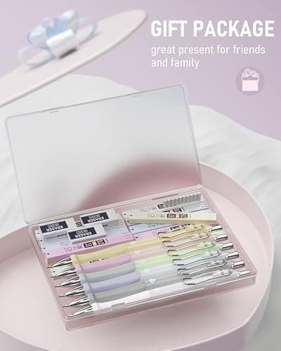Nicpro 6PCS Pastel Mechanical Pencil Set 0.7 mm, Cute Mechanical Pencils with Comfort Grip with 12 Tubes HB Lead Refill, 3 Eraser, 9 Eraser Refills for Student Writing, Drawing, Sketching- with Case thumbnail 7